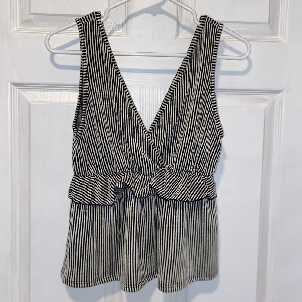 Black and white striped tank top